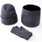 Conjunto Invernal Completo para Hombre: Gorro, Bufanda y Guantes en Punto y Terciopelo