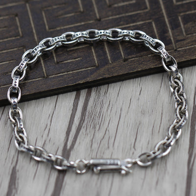 Pulsera de Plata Esterlina 925 con Letras del Alfabeto Inglés