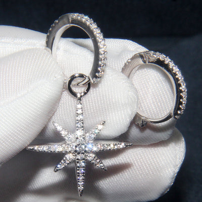 Aretes de Plata 925 con Cristales y Diamantes - Diseño Elegante y Minimalista - Image 3