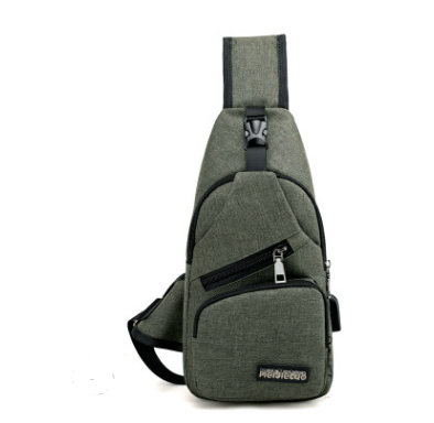 Bolsa de Pecho Deportiva USB con Carga - Estilo Coreano Canvas para Hombre - Image 5