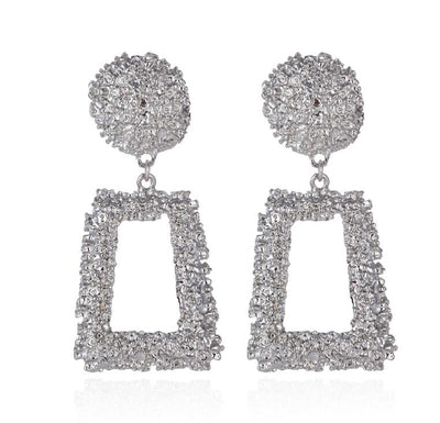 Aretes Geométricos Grandes Vintage - Oro, Plata y Negro - Image 10