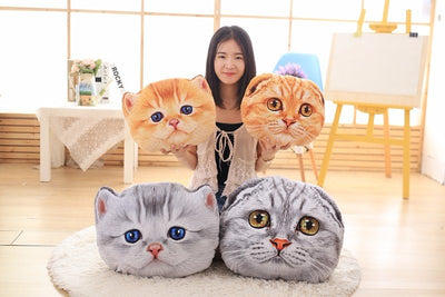 Almohada Gato Peluche 40-50cm | Cojín Coche y Sofá Adorable