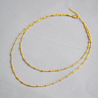 Collar Cadena Doble Arvejas Temperamento - Image 4