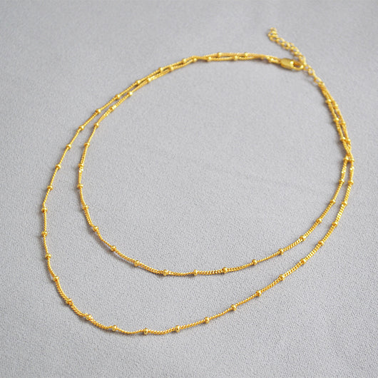 Collar Cadena Doble Arvejas Temperamento - Image 4