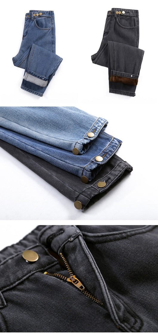 Jeans Sueltos de Cintura Alta Estilo Coreano para Mujer - Image 5