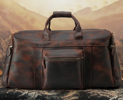 Bolso Viajero de Cuero Crazy Horse Vintage para Hombre - Gran Capacidad - Image 8