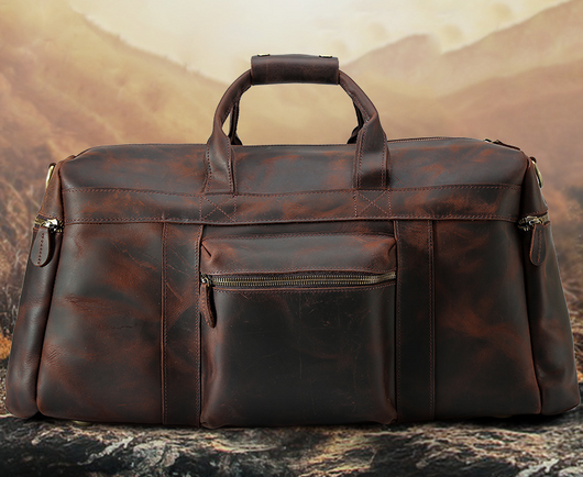 Bolso Viajero de Cuero Crazy Horse Vintage para Hombre - Gran Capacidad - Image 8