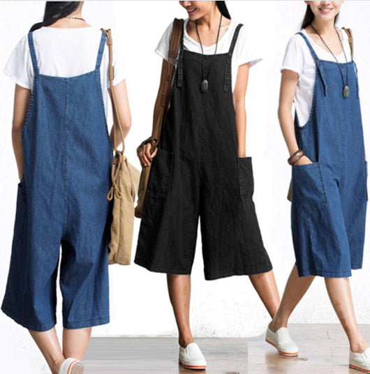 Jeans de Pierna Ancha con Tirantes Versátiles - Comodidad y Estilo Casual - Image 3