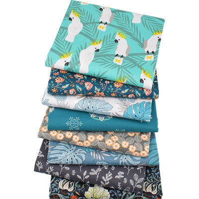 Paquete de 8 Piezas de Tela de Algodón Twill con Estampado Floral - Image 2