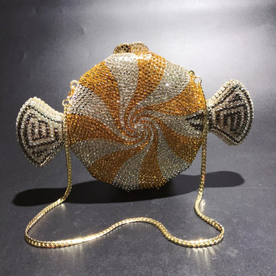 Clutch de Cristal Diamante Caramelo para Mujer - Image 11