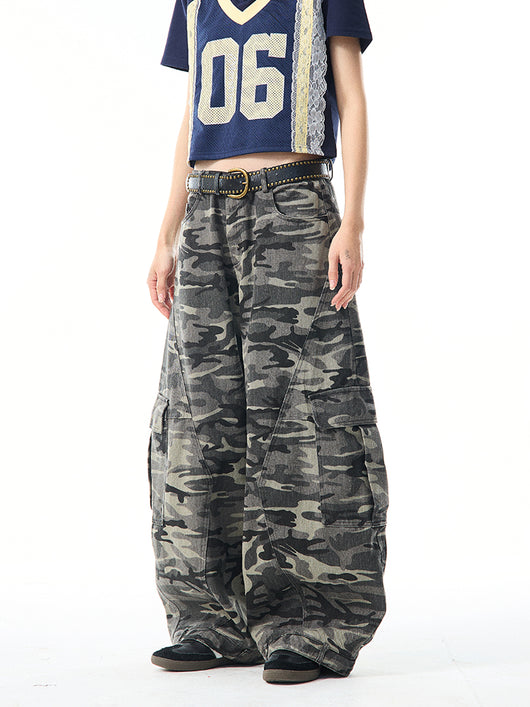 Overol Ancho Camuflaje Retro para Mujer - Pantalón Suelto y Casual - Image 15