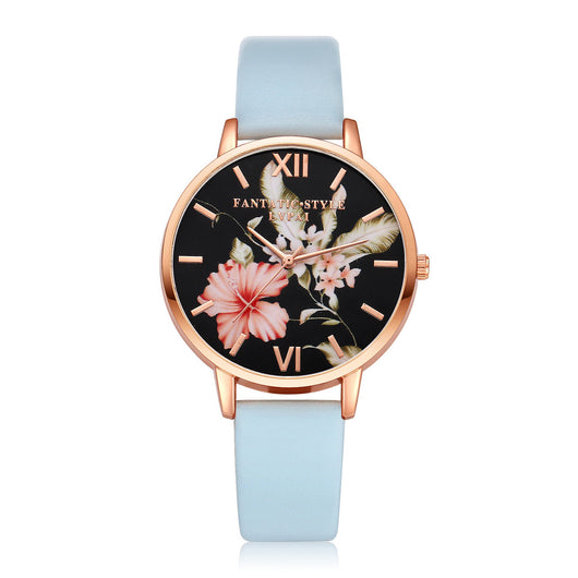 Reloj de Pulsera Lvpai para Mujer en Oro Rosa con Diseño Floral y Correa de Cuero - Image 6