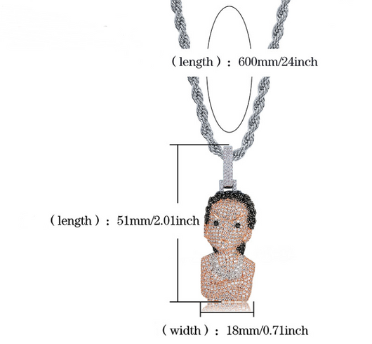 Collar Pendante Iced Out Hip Hop Micro Pavé Oro y Plata para Hombre y Mujer - Image 10
