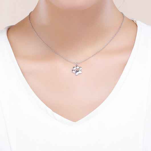 Collar de Plata Esterlina con Huella de Mascota Personalizada - Image 3