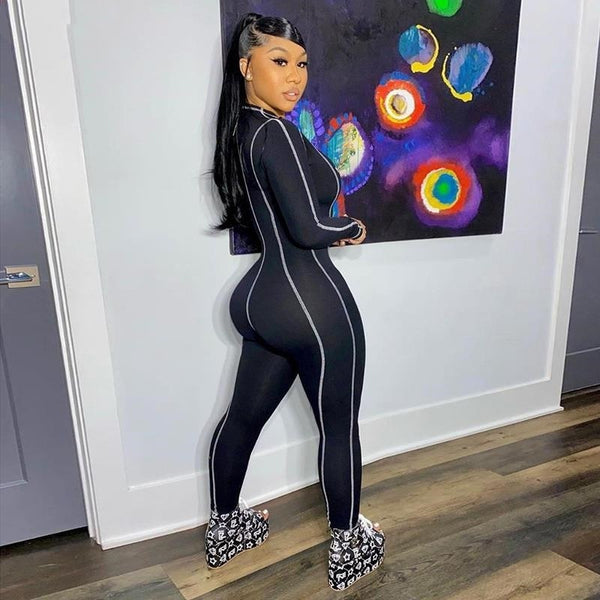 Jumpsuit Deportivo Ajustado con Cierre y Manga Larga para Mujer - Image 13