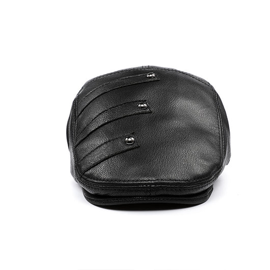 Boina de Cuero Genuino para Hombre - Estilo Clásico Coreano Otoño Invierno - Image 6