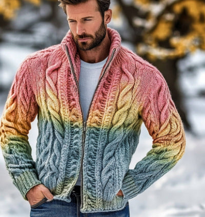 Chaqueta Suelta con Cuello de Pie y Cierre de Cremallera para Hombre - Image 16