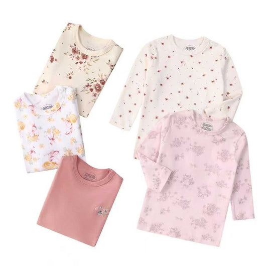 Pack de 5 Camisetas Infantiles Manga Larga Estampado Otoño Multicolor - Image 44
