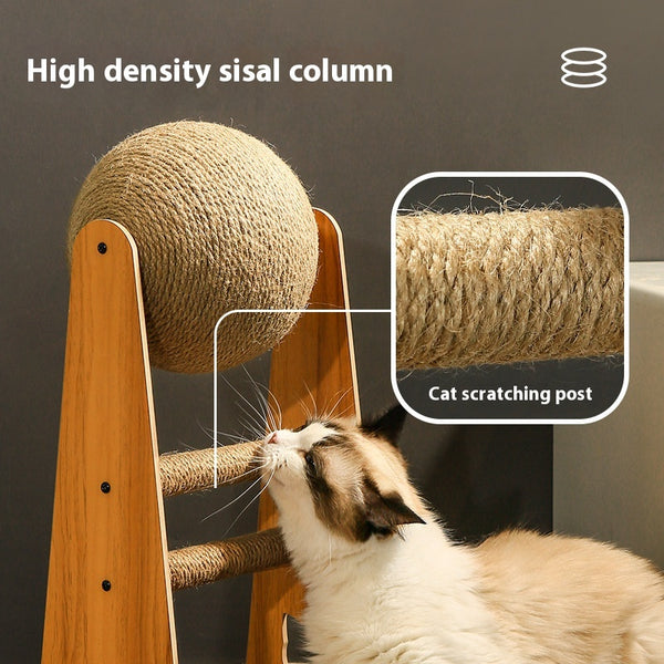 Rascador Vertical de Sisal Resistente para Gatos - Alivia Estrés y Protege Muebles