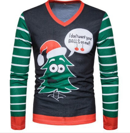 Camiseta Navideña Estampada de Manga Larga para Hombre - Image 19