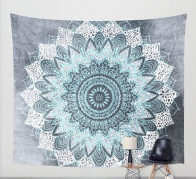 Tapiz Mandala Indio Verde Azul Floral - Manta Multiusos 210x150cm - Image 6