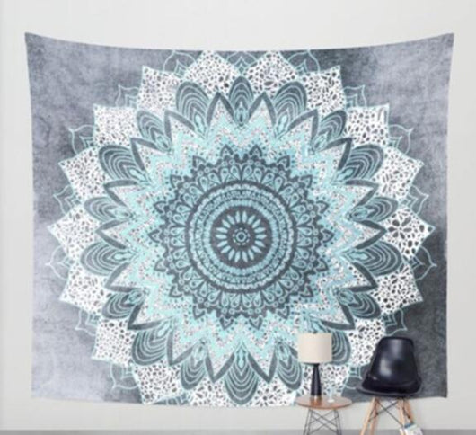 Tapiz Mandala Indio Verde Azul Floral - Manta Multiusos 210x150cm - Image 6