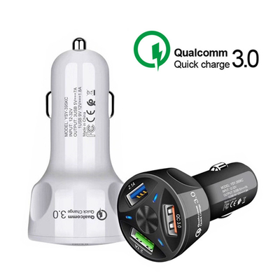 Cargador Rápido USB de 3 Puertos para Auto