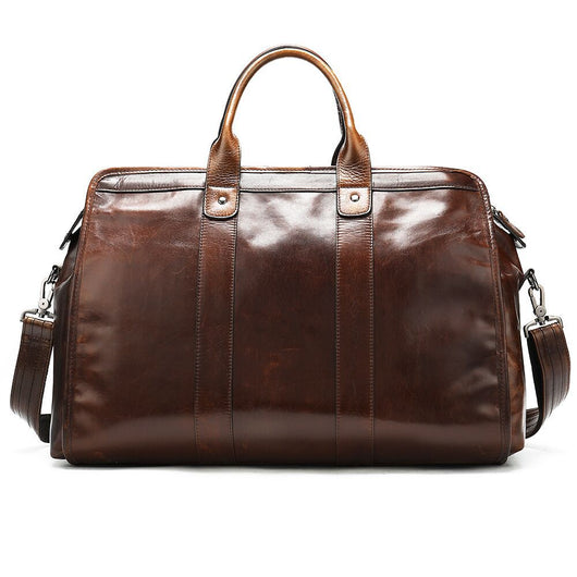 Bolso de Viaje Retro en Cuero Genuino con Gran Capacidad