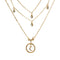 Tocona Bohemian Antique Dorado Circle Moon Rhinestone Pendant Chokers Necklaces Multi Layer Necklace Collar for Women Jewelry 3294 Golden