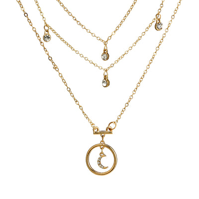 Gargantilla Bohemia de Oro Antiguo con Colgante de Luna y Cristales Brillantes Tocona - Image 11