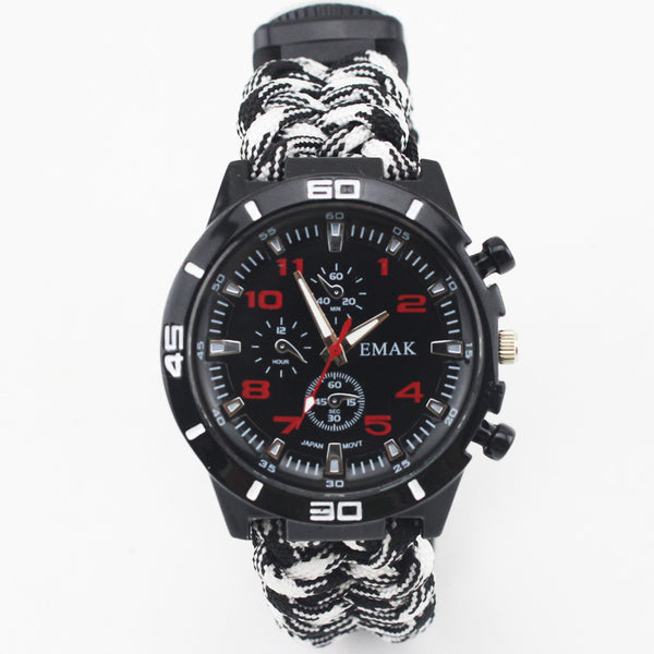 Reloj de Supervivencia Multifuncional con Brújula, Termómetro y Kit de Rescate
