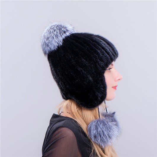 Gorro de Visón Tejido con Protección Térmica para Oídos - Image 8