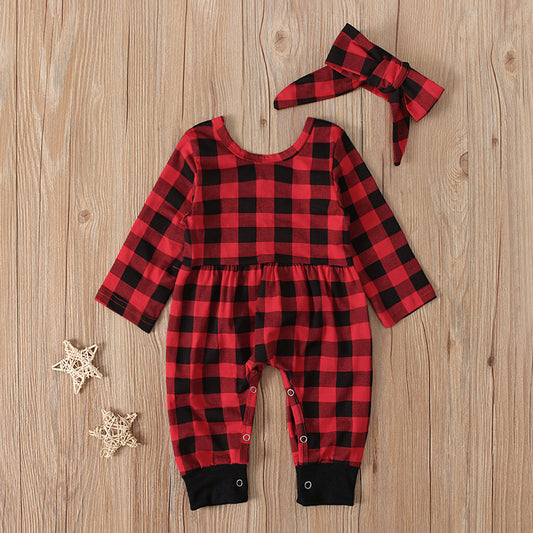 Conjunto de Niña a Cuadros con Manga Larga - Pieza Única Versátil - Image 2