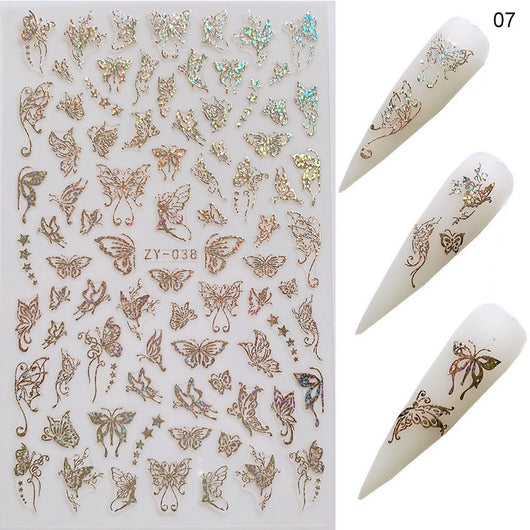 Calcomanías Láser de Mariposa para Uñas - Diseño Simulado Delgado - Image 16