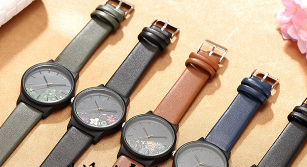 Reloj de Pulsera Floral para Mujer con Correa Estampada y Movimiento de Cuarzo