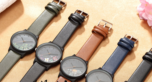 Reloj de Pulsera Floral para Mujer con Correa Estampada y Movimiento de Cuarzo