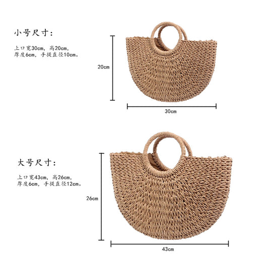 Bolsa de Playa Tejida en Rafia - Estilo Coreano Verano - Image 5