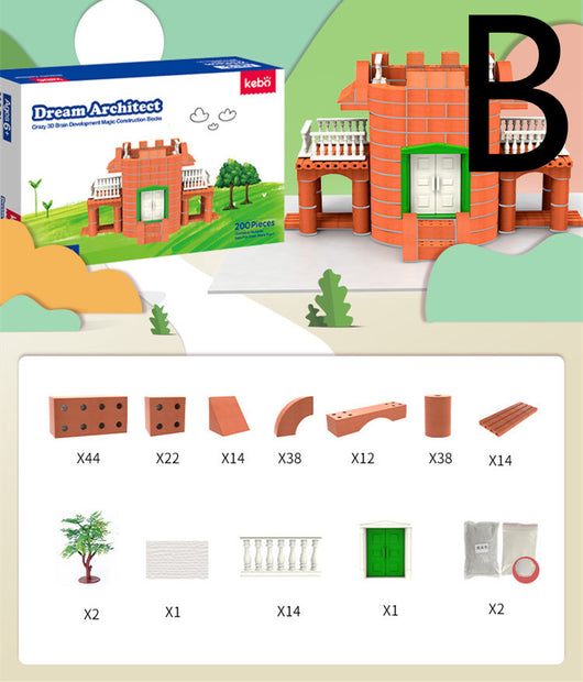 Bloques de Construcción Educativos para Niños - Casa DIY Simulada Hecha a Mano - Image 3