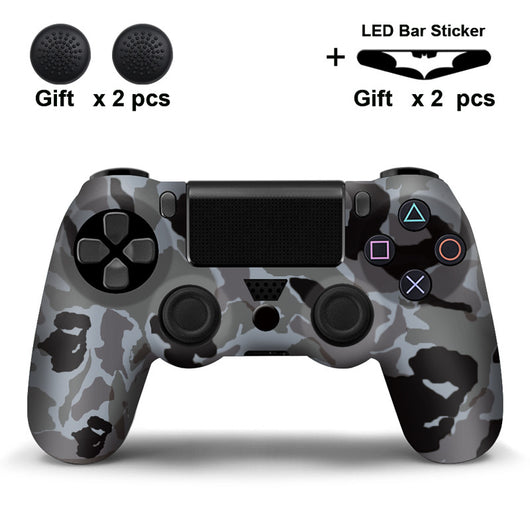 Black and white paisley PS4 controller protector with two black thumb grip covers and two Batman LED bar stickers. - Image 13