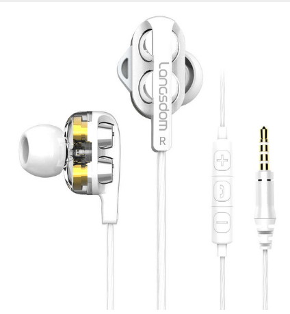 Auriculares Cuádruple Núcleo con Doble Bobina Móvil y Bajos Potentes