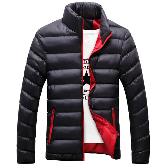Abrigo de invierno acolchado con cuello de pie para hombre - Image 10