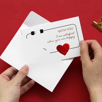 Tarjeta de Felicitación Corazón Rojo - Te Amo Por Siempre con Sobres - Image 4