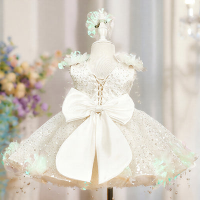 Vestido de Princesa con Lentejuelas y Perlas para Niña - Gala Elegante - Image 10