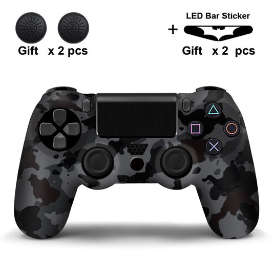 Black and white paisley PS4 controller protector with two black thumb grip covers and two Batman LED bar stickers. - Image 2