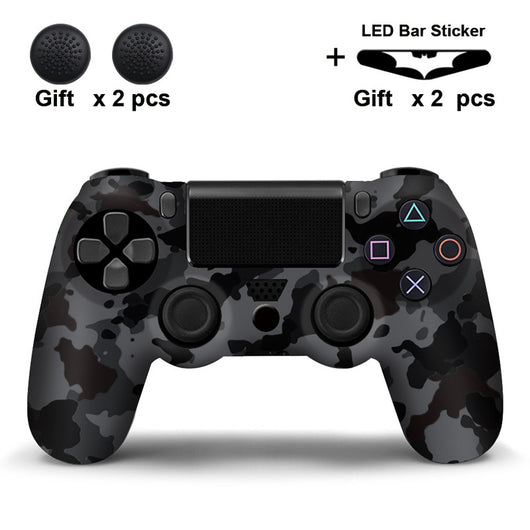 Black and white paisley PS4 controller protector with two black thumb grip covers and two Batman LED bar stickers. - Image 2