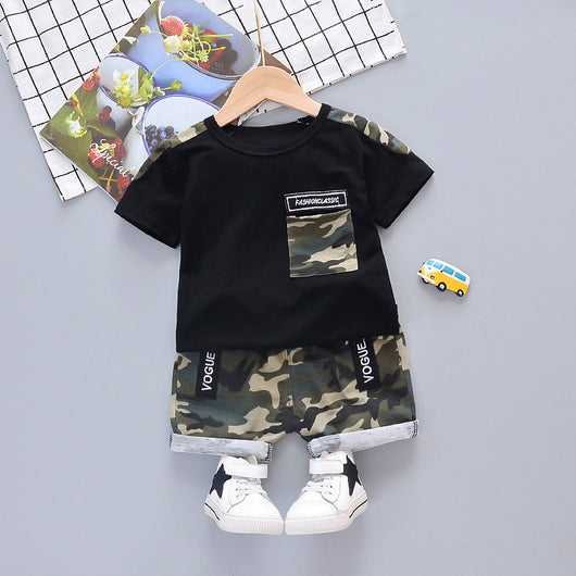 Conjunto de Dos Piezas Camuflado con Shorts de Manga Corta - Image 10