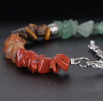 Pulsera de Grava con Cadena Extensible de 7 Chakras - Image 2
