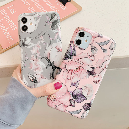 Funda Vintage de Flores y Hojas Compatible con Apple