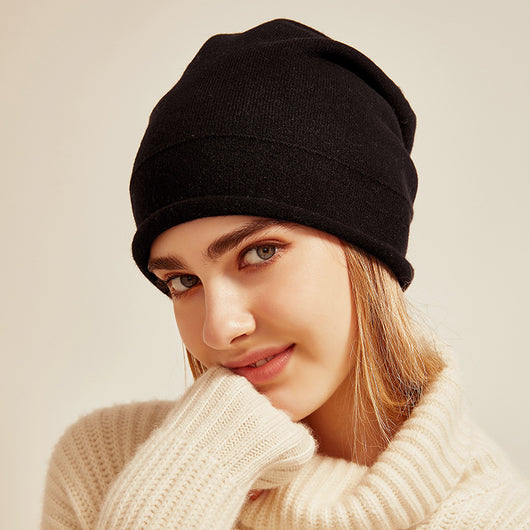 Gorro de Cachemira Tejido para Mujer - Beanie Elegante sin Fleco - Image 3