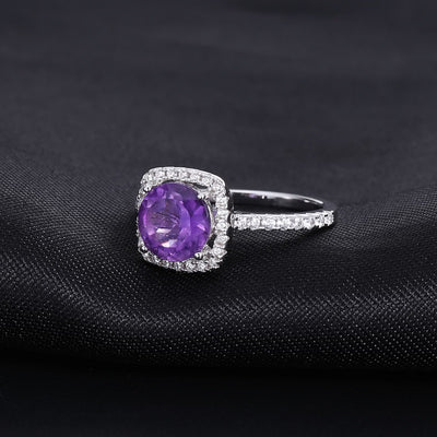 Anillo de Plata Esterlina S925 con Topacio Multicolor Incrustado